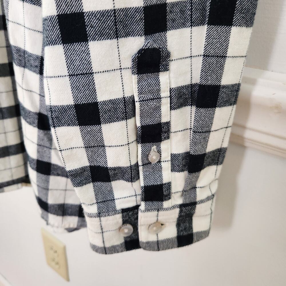 Filson Flannel Shirt XXL Womens Buttonup Alaskan Guide Plaid Black Cream Outdoor - Picture 8 of 13